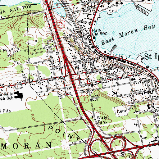 Topographic Map of Mackinac County Sheriff, MI