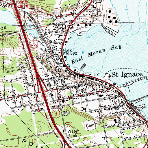 Topographic Map of Saint Ignace Fire Department, MI