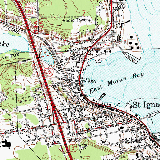 Topographic Map of Marquette Mission Park, MI