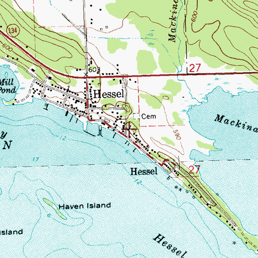 Topographic Map of Our Lady of the Snows Parish, MI