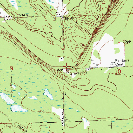 Topographic Map of Maple Forest Campground, MI