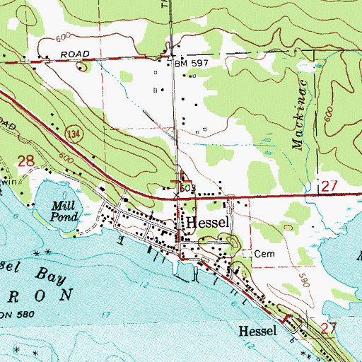 Topographic Map of Lighthouse Baptist Church, MI