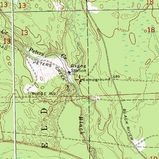 Topographic Map of Black River State Forest Campground, MI