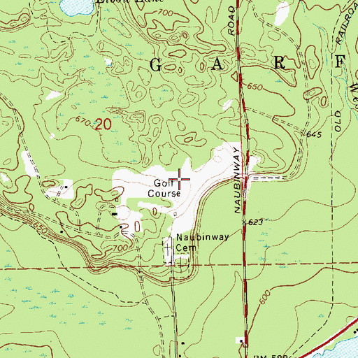 Topographic Map of Hiawatha Golf Club, MI