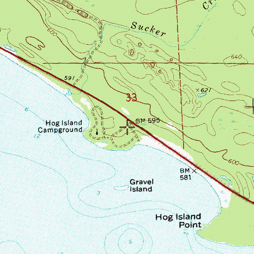 Topographic Map of Harts RV Park, MI