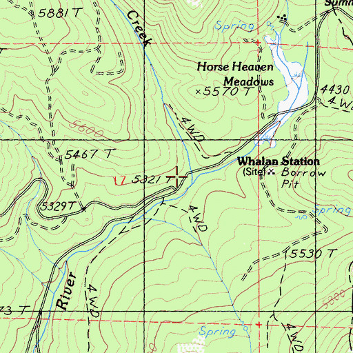 Topographic Map of Tamarack Creek, CA