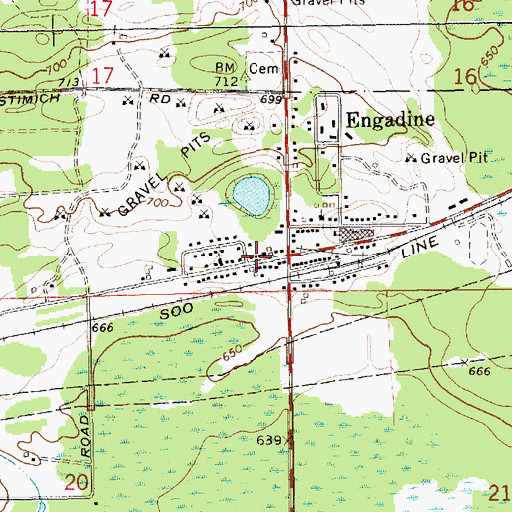 Topographic Map of West Mackinac Health Clinic, MI