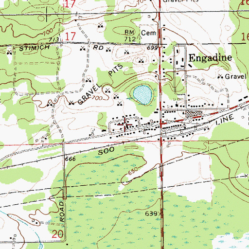 Topographic Map of Our Lady of Lourdes Catholic Church, MI