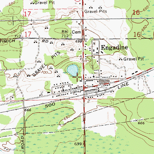 Topographic Map of Garfield Township Park, MI