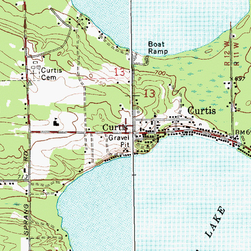 Topographic Map of Curtis Park, MI