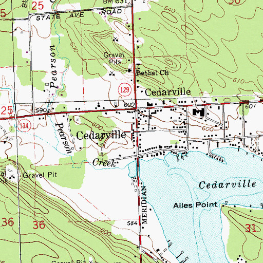 Topographic Map of Lazy Days Campground, MI