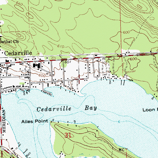 Topographic Map of Cedarville RV Park and Campground, MI