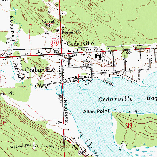 Topographic Map of Cedarville Harbor Park, MI