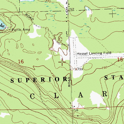 Topographic Map of Hessel Ridge Golf Course, MI