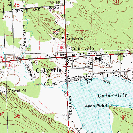 Topographic Map of Les Cheneaux Historical Museum, MI