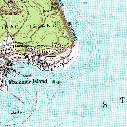 Topographic Map of Greens of Mackinac, MI