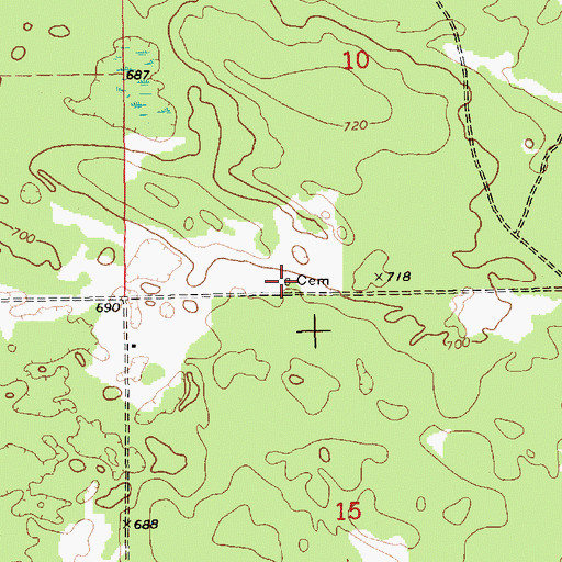 Topographic Map of Polly Family Cemetery, MI