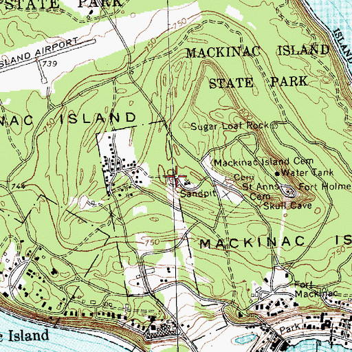 Topographic Map of Great Turtle Park, MI