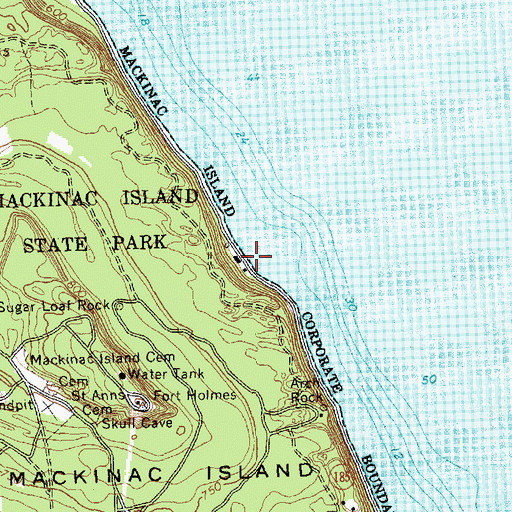 Topographic Map of Voyageurs Bay, MI