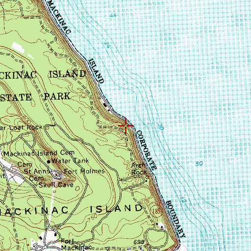 Topographic Map of Hennepin Point, MI