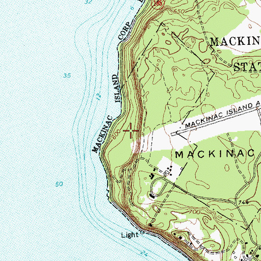 Topographic Map of Dablon Spring, MI