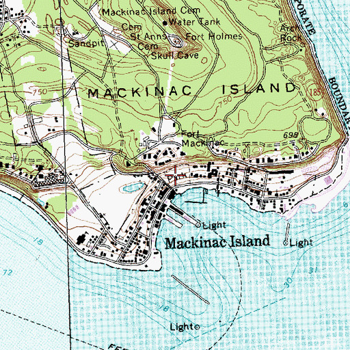 Topographic Map of Marquette Park, MI