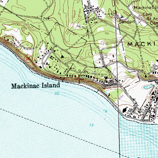 Topographic Map of Pontiac's Lookout, MI