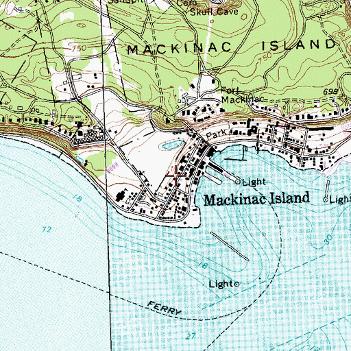 Topographic Map of Mackinac Island Medical Center, MI