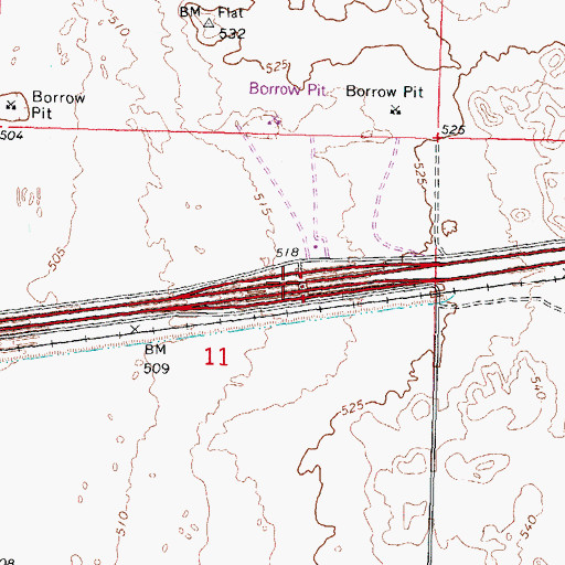 Topographic Map of Spot Interchange, AZ