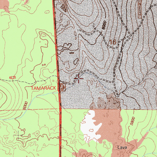 Topographic Map of Tamarack Swale Trail, CA