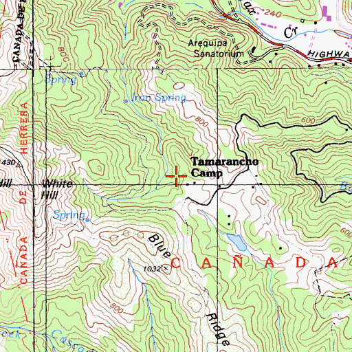 Topographic Map of Tamarancho Boy Scout Camp, CA