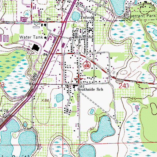 Topographic Map of Piney Grove Missionary Baptist Church, FL