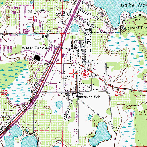 Topographic Map of Bethel African Methodist Episcopal Church, FL