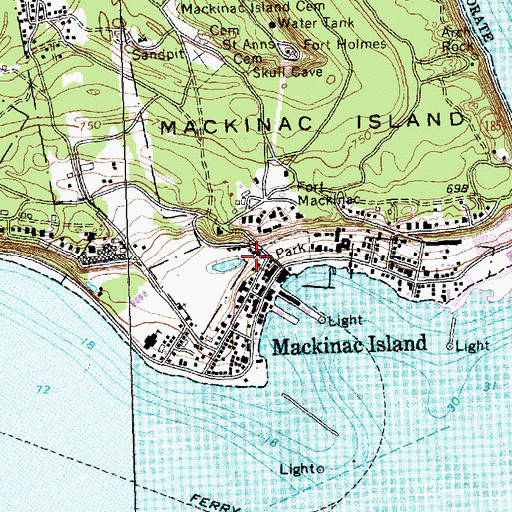 Topographic Map of Trinity Episcopal Church, MI
