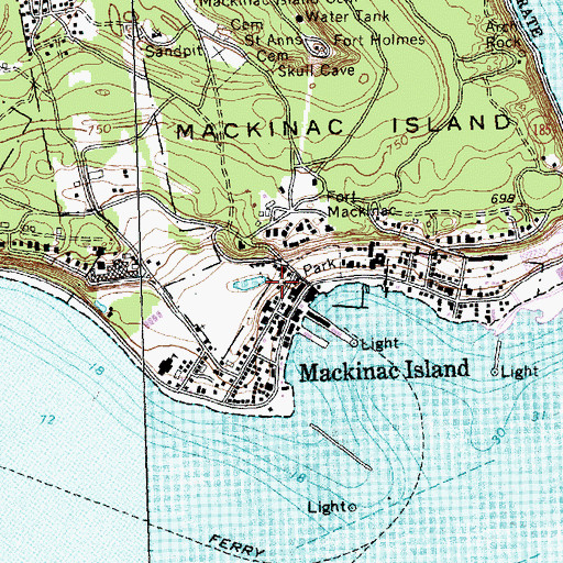 Topographic Map of Trinity Church Historical Marker, MI