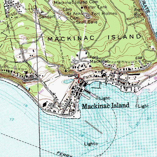 Topographic Map of Beaumont Memorial Historical Marker, MI