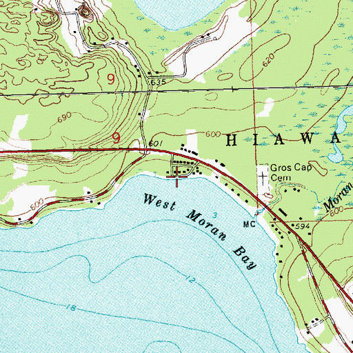 Topographic Map of Lake Michigan Historical Marker, MI