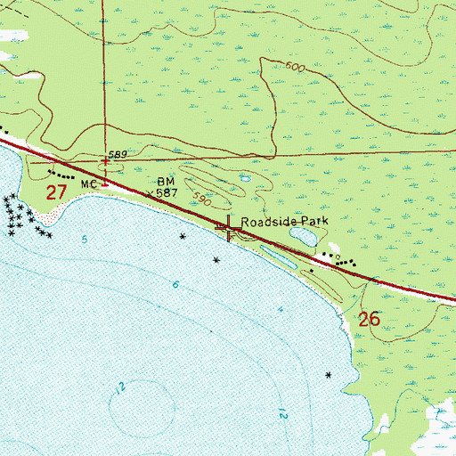 Topographic Map of Northernmost Point of Lake Michigan Historical Marker, MI