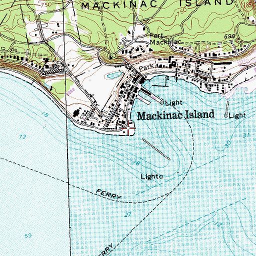 Topographic Map of Round Island Lighthouse Historical Marker, MI