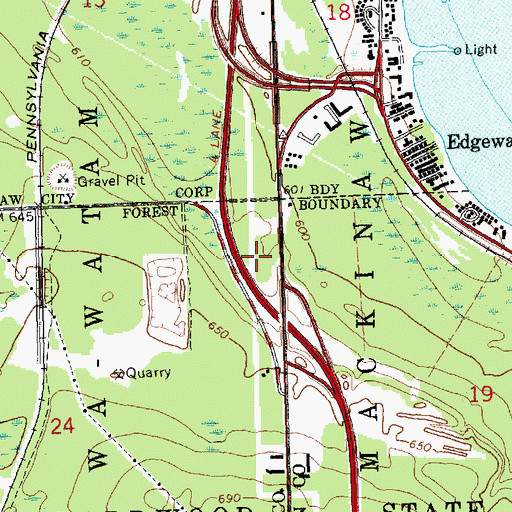 Topographic Map of Thunder Falls Water Park, MI
