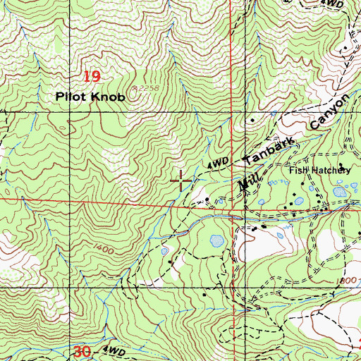 Topographic Map of Tanbark Canyon, CA