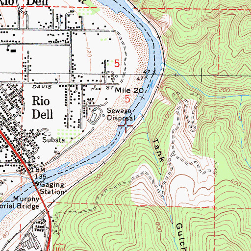 Topographic Map of Tank Gulch, CA