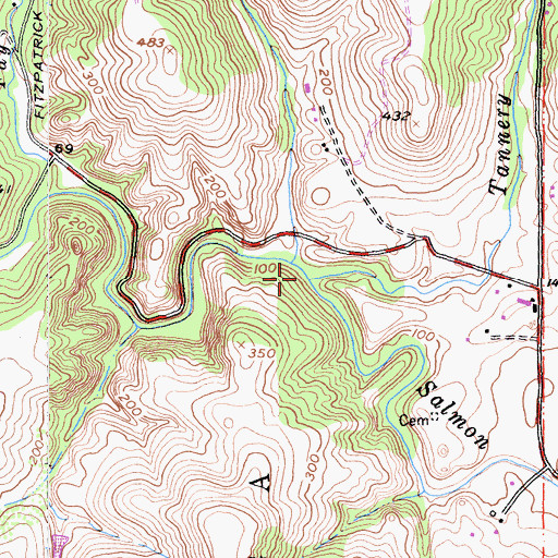 Topographic Map of Tannery Creek, CA