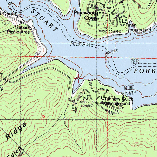 Topographic Map of Tannery Gulch, CA