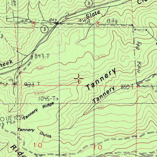 Topographic Map of Tannery Ridge, CA