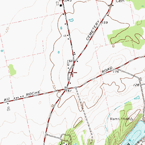Topographic Map of Point au Roche Church (historical), NY