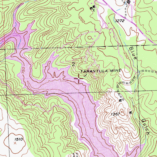 Topographic Map of Tarantula Mine, CA