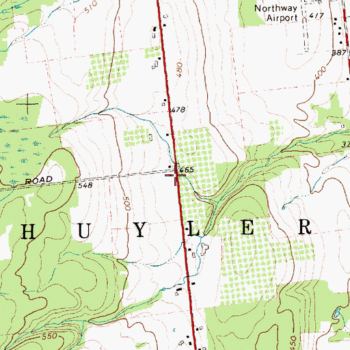 Topographic Map of Beckwith School (historical), NY