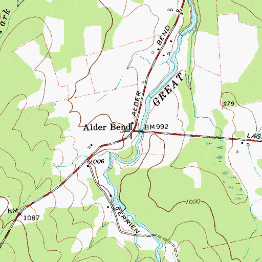 Topographic Map of Alder Bend School (historical), NY