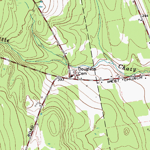 Topographic Map of Douglas School (historical), NY